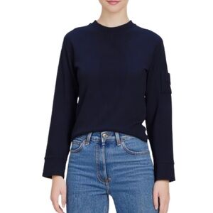 Ralph Lauren Women's Thick Ribbed Long Sleeve Tee in Navy Size M